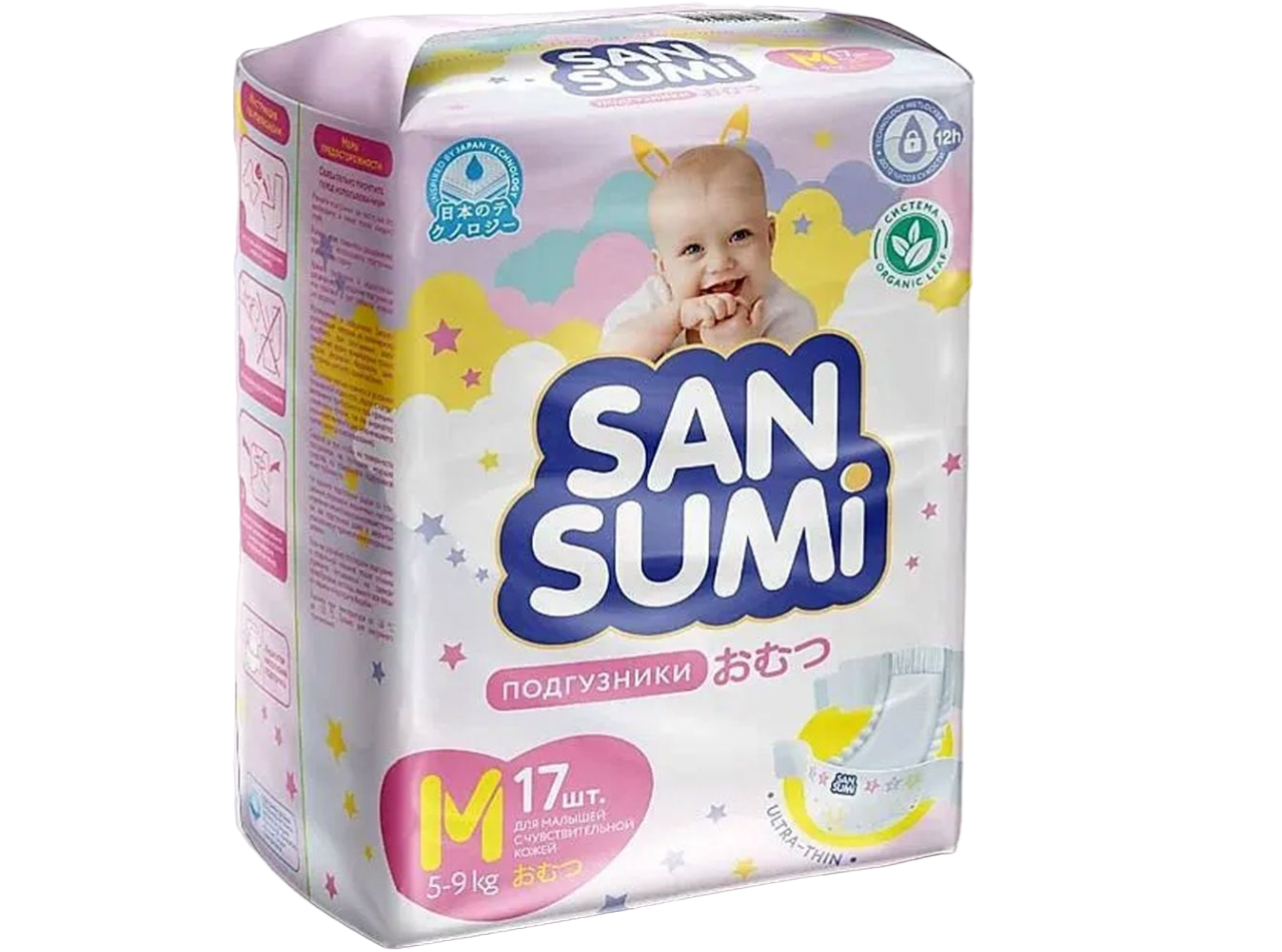 Подгузники, размер M (5-9 kg) «Sansumi», 520 г